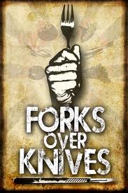 The cover of Forks Over Knives about plant based, whole foods diet